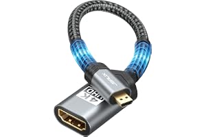JSAUX Micro HDMI till HDMI-adapter, 4K till 60Hz HDR 3D Dolby 18 Gbps