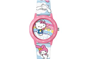 KIDS EUROSWAN SL Flicka analog kvartsur med silikonrem HK50252, Rosa, Tecknad serie