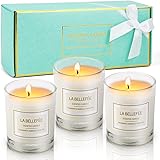 LA BELLEFÉE Scented Candles Set Soy Wax Candle Candle Gift for Women, Pear & Freesia, Blood Orange, Bluebell, Prefect for Bir
