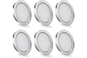 KYOTECH Set de 6 luminaires pour meuble LED 230V, 3,5W LED IP40 G4 15mm spots encastrables pour meuble plat, 3000K blanc chaud, hotte de cuisine, spot encastrable salle de bain