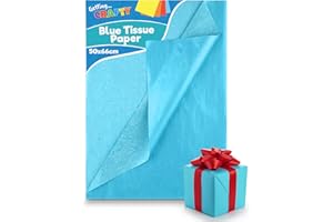 SOL Lot de 20 feuilles de papier de soie biodégradable pour emballage cadeau - 66 cm x 50 cm - Bleu