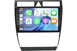 LEXXSON Radio Android 2+32G con navegación para Audi A6 C5 1997-2004 S6 1999-2004, CarPlay inalámbrico, Pantalla táctil de 9 Pulgadas con Bluetooth, Mirror Link, Control en el Volante y WiFi