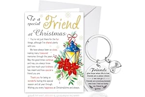 HOWAF Special Friend Christmas Card, Xmas Card Special Friend Gifts & Keyring, Gifts for Christmas