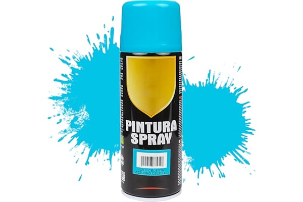 Etrexonline Pintura Spray Multicolor Profesional 400ml Adecuado Metal Madera y Plástico - Color Azul Celeste (Paquete de 1)