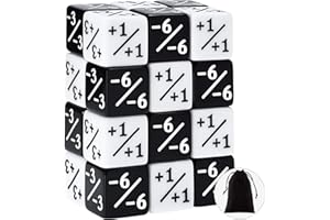 GEJOY 24 Pieces Dice Counters Token Dice Loyalty Dice D6 Dice Cube Compatible with MTG, CCG, Card Gaming Accessory