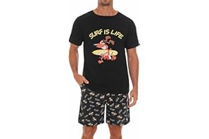 Jahetuul Pyjama Homme avec Motif Imprimé Pyjama Homme en Coton pour L'été Ensembles de Pyjama Homme Court Pyjama Short Homme Ensemble de Shorts de Pyjama Vêtements de Nuit Vêtements de Détente