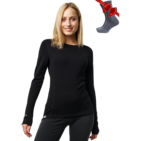 BRUBECK Women's Merino Wool Thermal Top Long Sleeve Top - View #2