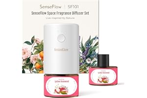 ‎SENSEFLOW SenseFlow Aroma Diffuser für Ätherische Öle SF101, Wasserloser Ultraschall Duftstecker Raumduft, 100% pflanzlich Lufterfrischer, 120-Tage Aroma für Zuhause, Hotel - bis zu 100 m² - Litschi Palisander