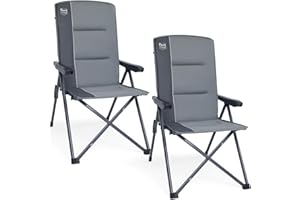 ‎TIMBER RIDGE TIMBER RIDGE 2er Campingstuhl Faltbar Hohe Lehne mit 3 Positionen verstellbar Klappstuhl Camping 160kg Breiter Sitz 57m Camping Stuhl Gepolstert für Balkon Wohnmobil Garten Festivals Events