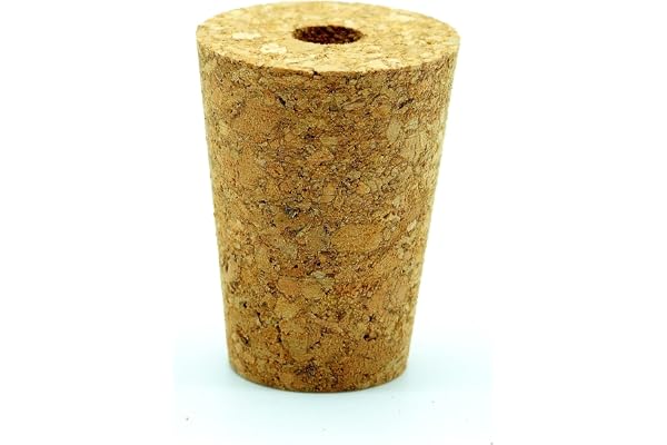 AlcoFermBrew Bouchon de LIèGE avec Trou 34/24mm - Barboteur Plastique Bouchons Bouchon de la Bouteille Bonde Bondes