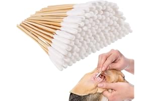 FANTESI 200 Stück Hunde Wattestäbchen Ohrreiniger für Haustiere Ohrreinigung für Hunde, 15 cm Ohrreiniger Ohrreinigungsstäbchen für Haustiere Hund, Katze (4-Packungen)