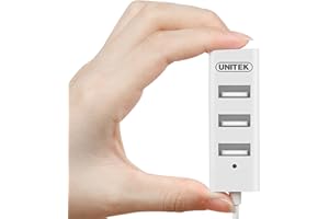 Unitek Hub 4x USB 2.0. mini, biały, Y-2146 / Transfer danych do 480 Mbps/Plug and play, Hot Swapp/mini hub/krótki kabel 10 cm/kompaktowy