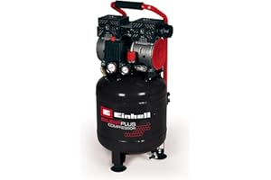 Einhell TE-AC 24 Compressore silenziato (220-240 V, serbatoio aria verticale 24 l, max 8 bar, portata aria max 100 l/min., cilindri 2, autolubrificato -no olio, inc. 2 manometri, 57 dB(A))