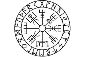 Samunshi® Aufkleber Vegvisir mit Runen C Vikings Wikinger für Auto Motorrad in 11 Größen und 25 Farben (20x20cm schwarz)