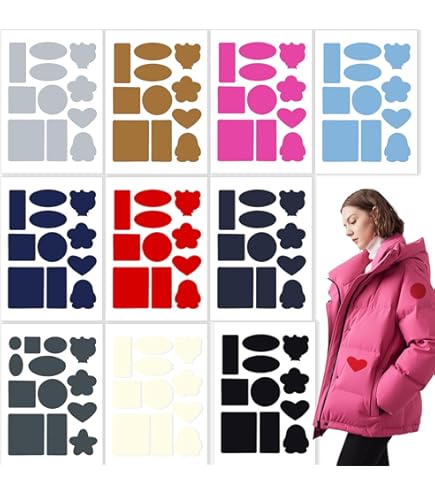 8 Daunenjacken-Reparaturflicken – Selbstklebend, Wasserdicht, Zum Selberschneiden (Nylon)