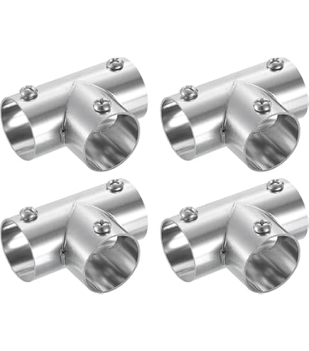 ZHSLDQ 2 set di morsetti per tubi per giunti, morsetti per recinzioni, connettori per morsetti per tubi a 3 vie (applicare OD 1 o 25 mm o 3/4, argento