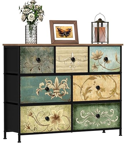 Industriële stijl commode met 9 lades en metalen frame in rustiek bruin