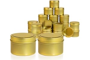 JULWHISPER Gold Candle Tins 4oz for Candle Making, 24 Piece Candle Containers, Bulk Candle Jars for Candle Making - (Gold)