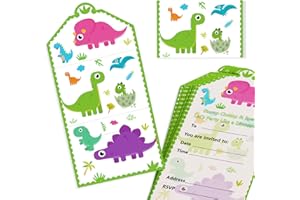 YIRAN 16x biglietti di invito per feste di dinosauro busta Style-Dino biglietti di invito per ragazze ragazzi dinosauro forniture per feste di compleanno baby shower inviti stampati su due lati T-Rex carte