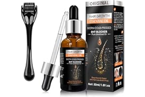 Rosarden Ingwer Haarwachstum Serum mit Dermaroller 0.5mm für Anti Haarausfall, Haar Wachstum und Haare Wachsen Schneller, Ingwer Hair Growth Oil für Haarwachstum Beschleunigen, Frauen und Männer