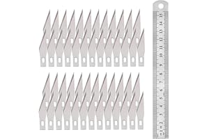 QEEROYO Confezione da 50 Lame, Lame Taglierino per Coltelli per Taglierino di Precisione, Lame di Ricambio per Taglierino, Lame di Ricambio, No.11 Lame di Ricambio per Bisturi Modellismo Taglierino