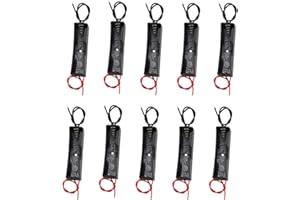 AEDIKO 10pcs 18650 Battery Holder 18650 Battery Clip 1 Slots 3.7V Plastic 18650 Battery Storage Box Case with Connect Cable