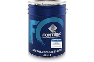 Fonteino Metallschutzlack 3in1 Metallfarbe Grundierung Rostschutzfarbe Decklack - Lichtgrau 5L