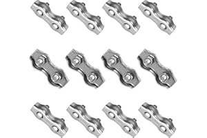 M4 Abrazadera de Cable Dúplex, JANDH 12 Piezas Doble Clip de Cuerdas de Alambre, Abrazadera Dúplex, Clips Dúplex Acero Inoxidable 304, Adecuado para Sujeción de Cables y Cables de 4 mm