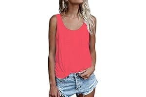 NONSAR Camiseta de verano sin mangas para mujer, túnica, corte holgado