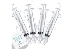 ABBI ESSENTIELS Seringue nasale bebe 10ml ABBICARE sans BPA-CE | Kit 4 seringues avec embouts silicone et guide conseil | Soin nasal mouche bébé serum physiologique hygiene