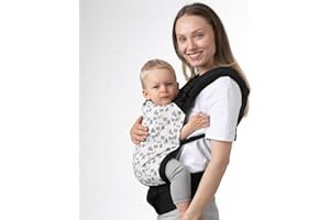 DROMADER Ergonomische Babytrage für Kinder von 6-15 kg - Vorder- und Rückentrage - Verstellbare Träger - Handgefertigt aus 100% Baumwolle - Maschinenwaschbar - Panda