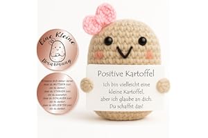 Tixlux Pocket Hug Positive Kartoffel, Kreative Strickwolle Kartoffel Puppe und Kleine Umarmung Glücksbringer (Roségold), Mutmacher Geschenk, Gute Besserung, Einschulung Geschenk