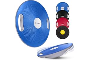 ‎SCSPORTS ScSPORTS® Balance Board - Rund, 35/40 cm Durchmesser, mit Griffen, Fitness, Physiotherapie, Training, Schwarz/Rot/Blau - Wackelbrett, Balancebrett, Therapiekreisel, Gleichgewichtstrainer