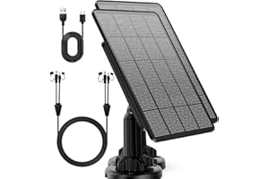 LIFEMOI 1Pack Panneau solaire 12V/1A 6V/2A avec batterie au lithium rechargeable intégrée de 4000 mAh IP66, accessoire de chasse compatible avec les caméras de jeu de chasse ou mangeoire à cerf