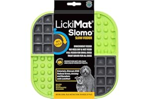 LickiMat Slomo, Dog Slow Feeders for Boredom and Anxiety Reduction; Perfect for Food, Treats, Yogurt, or Peanut Butter. Fun Alternative to a Slow Feed Dog Bowl, Green