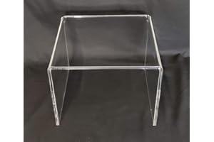 Cavinato acrylics - Tavolino Basso - Supporto a Ponte in plexiglass Trasparente cm. 35 x 33 x H. 26,5