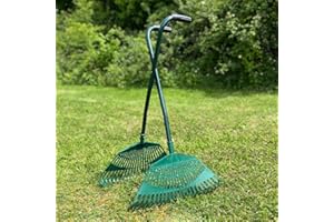 RILOOP Long Handled Leaf Collecting Rake Grabs Garden Leaves Tidy Collector Grabber