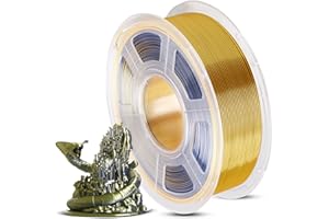 ANYCUBIC Silk PLA Filament 1.75mm 1KG, Shiny Silk Gradient Dual-Color PLA Filament, Multicolor Material for 3D Printer, Dimensional Accuracy +/- 0.03 mm, Dimensional Accuracy +/- 0.03 mm-Black Gold