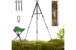 JARCSHOP TRIPODE Caza y Banco DE Tiro para Rifle - Tripode para Caza, Banco de Tiro para Rifle y Horquilla Caza - 165 cm Construcción de trípode para Rifle de Caza Mayor a Bipode para Rifle y monopie Caza.