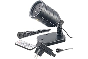 Lunartec Outdoor Laser: Motiv-Laser-Projektor mit 6 Muster, Timer, Fernbedienung, IP65 (Projektor Outdoor, LED, Beleuchtung)