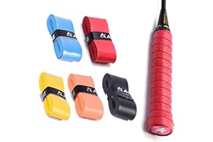 ROWWAIT 5Pack Tennis Racquet Over Grip Anti Slip Overgrip,Badminton Racket Grip Tape,Super Breathable Perforated Grips,Replacement Grip Tape Squash Grips for Tennis Racket,Badminton(5 clolors,2.5*110cm)