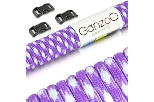 Corde Ganzoo Paracord 550 - Avec 3 fermetures à clic (10 mm) - Pour la fabrication de bracelets, laisses ou colliers pour chien - Corde de 4 mm d’épaisseur - Polyvalente - Charge maximale jusqu’à 250 kg - Résistante à la déchirure - Disponible dans de nombreuses nuances de bleu -