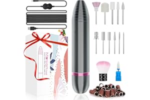 Moseen heal Fresa per Unghie Mini,12 in 1 Elettrica Lima per Unghie Kit Professionale,Levigatrice per Unghie con Punta in Ceramica Velocità Regolabile,per Manicure e Pedicure (56 Cilindri abrasive)