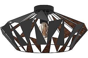 ‎EGLO EGLO Deckenlampe Carlton 6, 1 flammige Deckenleuchte Vintage, Industrial, Retro, Wohnzimmerlampe aus Stahl in Schwarz, Kupfer, Küchenlampe, Flurlampe Decke mit E27 Fassung
