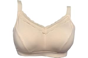 BIMEI Mastectomía sujetador de bolsillo para formas de seno de silicona Ropa interior cómoda sujetador sin alambre, copas moldeadas ligeramente acolchadas