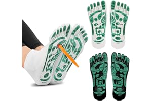 Vspek 2 paio di calze massaggianti con zone riflessive del piede, calze per agopressione riflessive per favorire la circolazione sanguigna, Calze per alleviare il mal di testa e la stanchezza