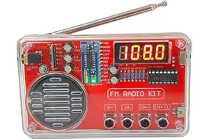 Gikfun Portable FM Radio DIY Kit, Soldering Practice Projects FM 87-108MHz with LED Display Headphone Jack Automatic Station Search Suitable for School Hobby Group Education Creative EK1998