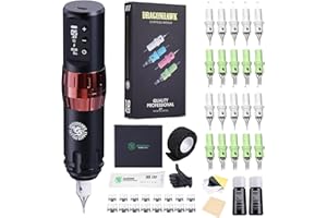 EXTREME TATTOO Dragonhawk kit tatuaje completo maquina tattoo pen inalambrica rotativa Batería maquina de tatuar Stroke adjustable 2.4mm-4.2mm Wireless Tattoo Pen 1500mAh battery Aguja de tatuaje para principiantes