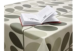 JOLEE TABLECLOTHS Orla Kiely Wipe Clean Oilcloth Table Cloth | Designer Pattern Wipeable Table Cloth Rectangle, Round & Square | Great As An Outdoor Table Cover Or Indoor Kitchen Table Protector