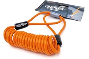 Artago R1 Cable Rappel en Acier Tressé de Haute Qualité, 140 cm, Revêtement Anti-Égratignures, Rappel Universel pour Antivol Bloque Disque Moto, Casque, Scooter, Velo, Trottinette Electrique, Orange